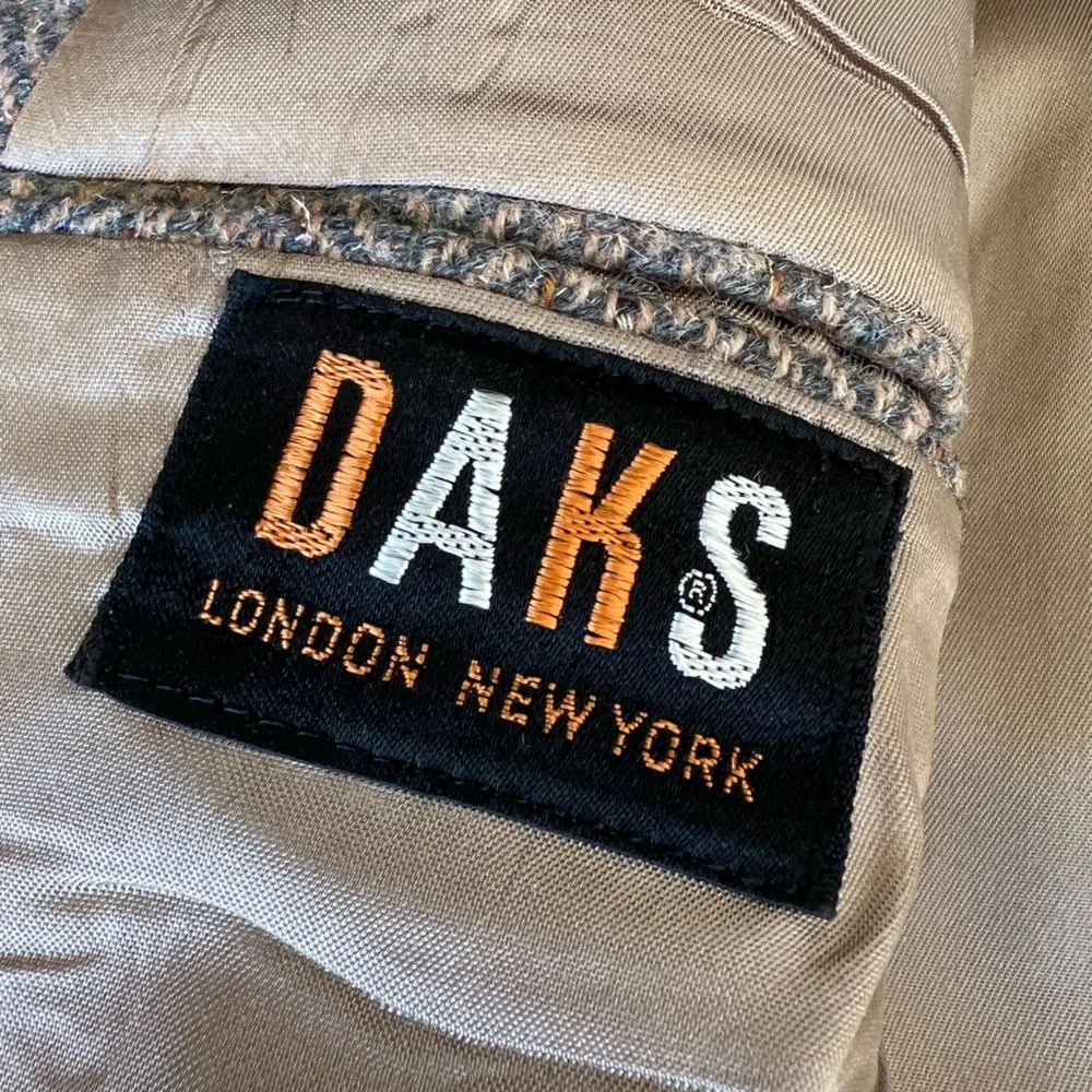 Vintage Mens Harris Tweed Sport Coat Blazer Mens DAKS Jacket Academia Preppy Woo